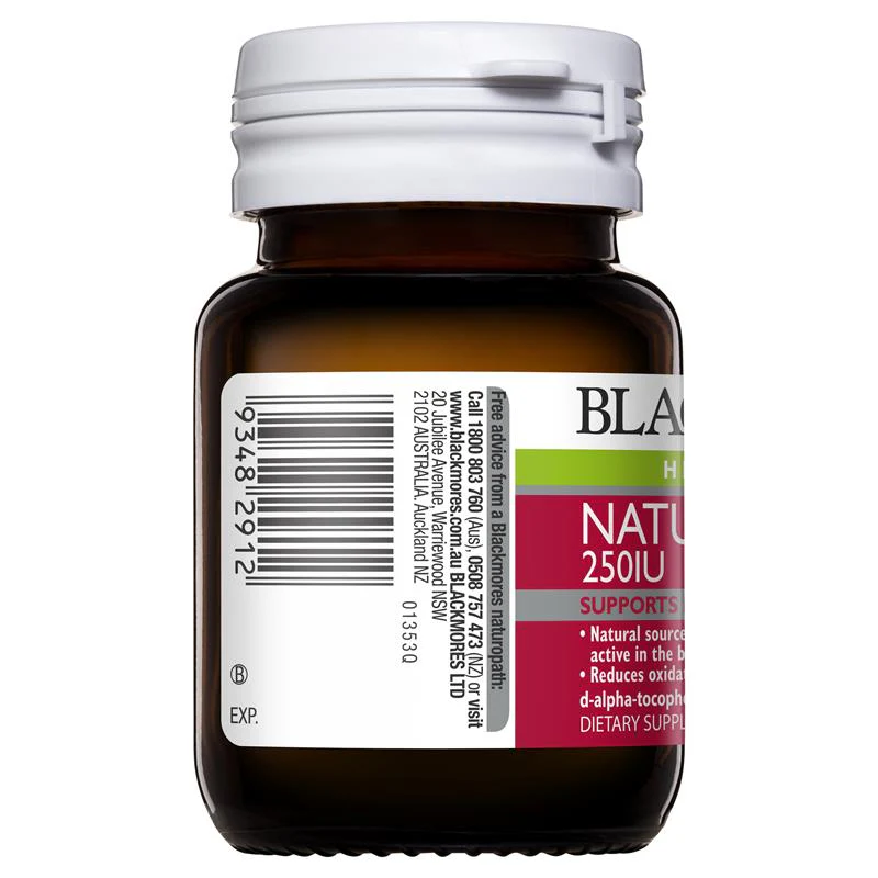Blackmores Natural Vitamin E 250IU 50 Capsules - Image 3