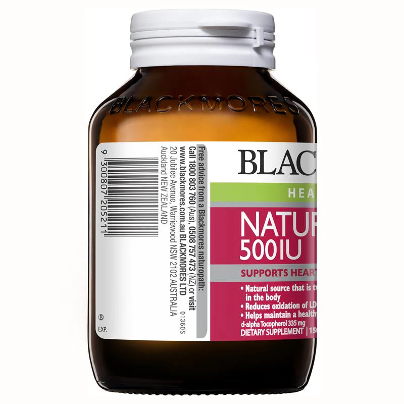 Blackmores Natural Vitamin E 500IU 150 Capsules - Image 3